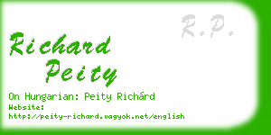 richard peity business card